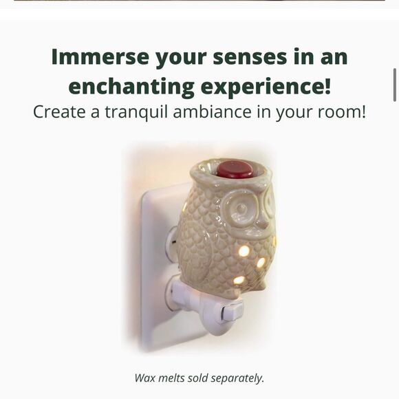 Wax Warmer Owl Plug In Scented Home Fragrance Essential Oils Melts Night Light - Picture 6 of 7